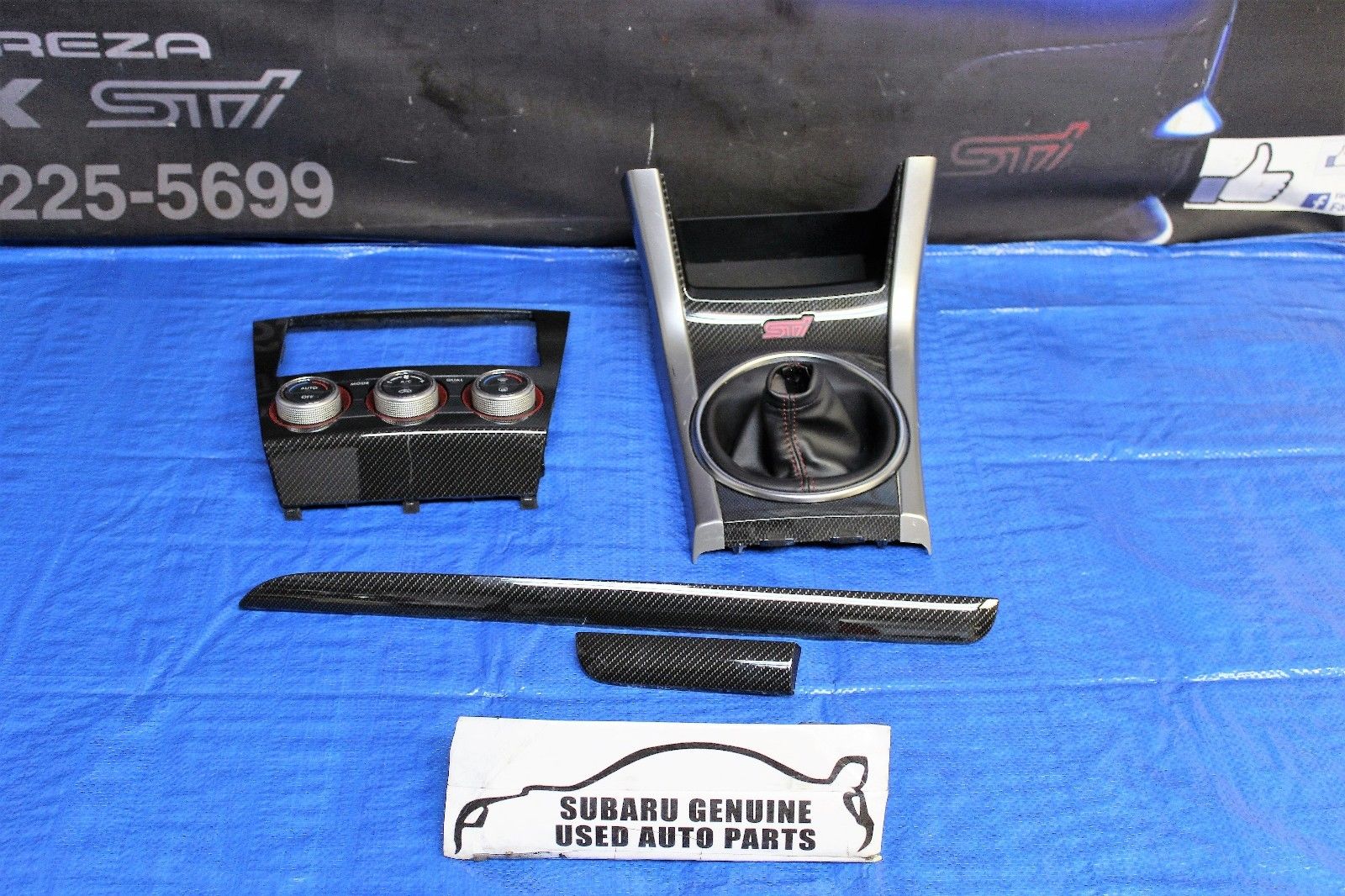 2015 2018 Subaru Impreza Wrx Sti Carbon Fiber Interior Shifter Radio Dash Board Trim Bezel Surround